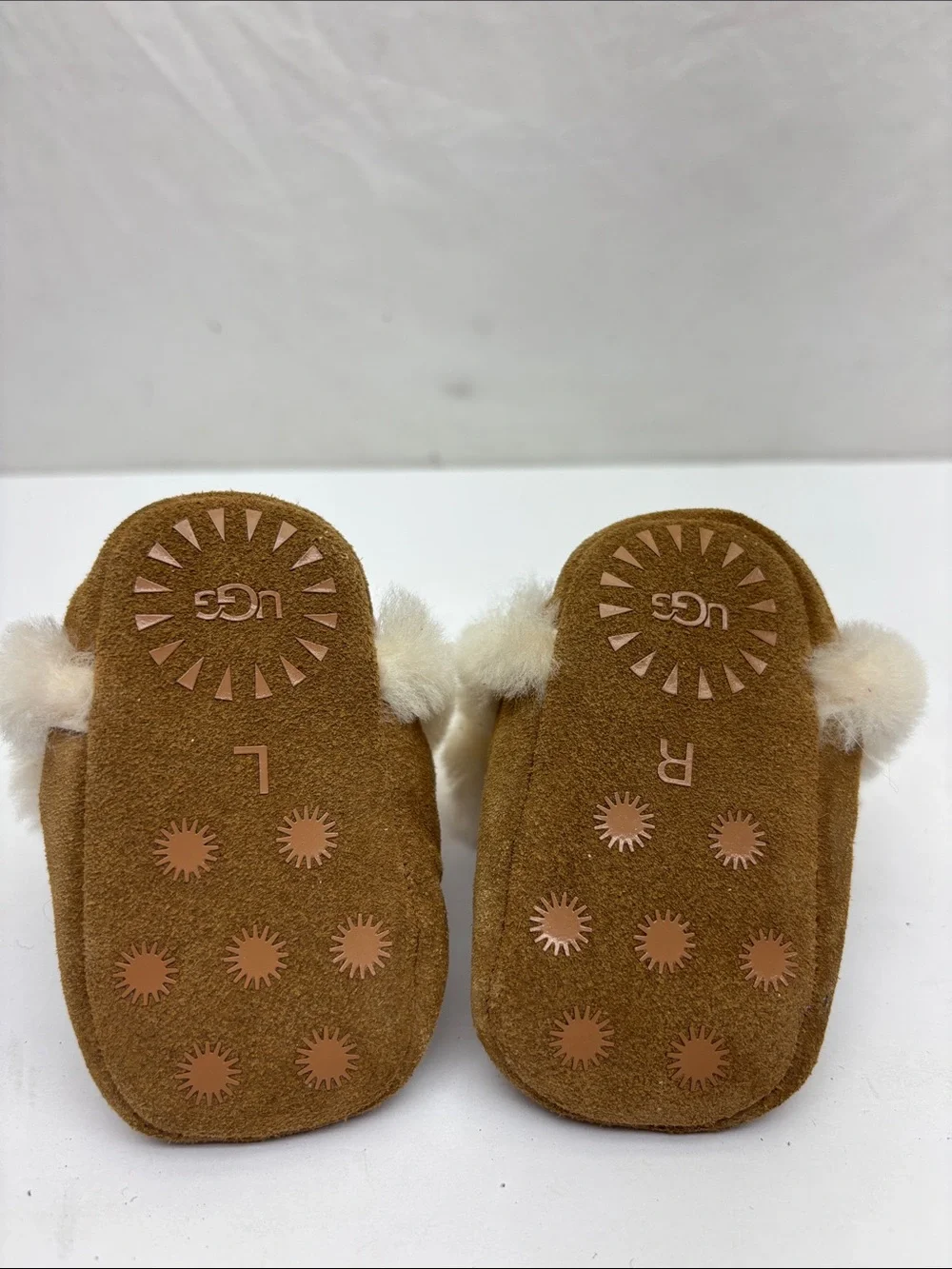 Kids Cozy Shearling-Lined Brown Bootie Slippers, SZ 1 baby, box 72